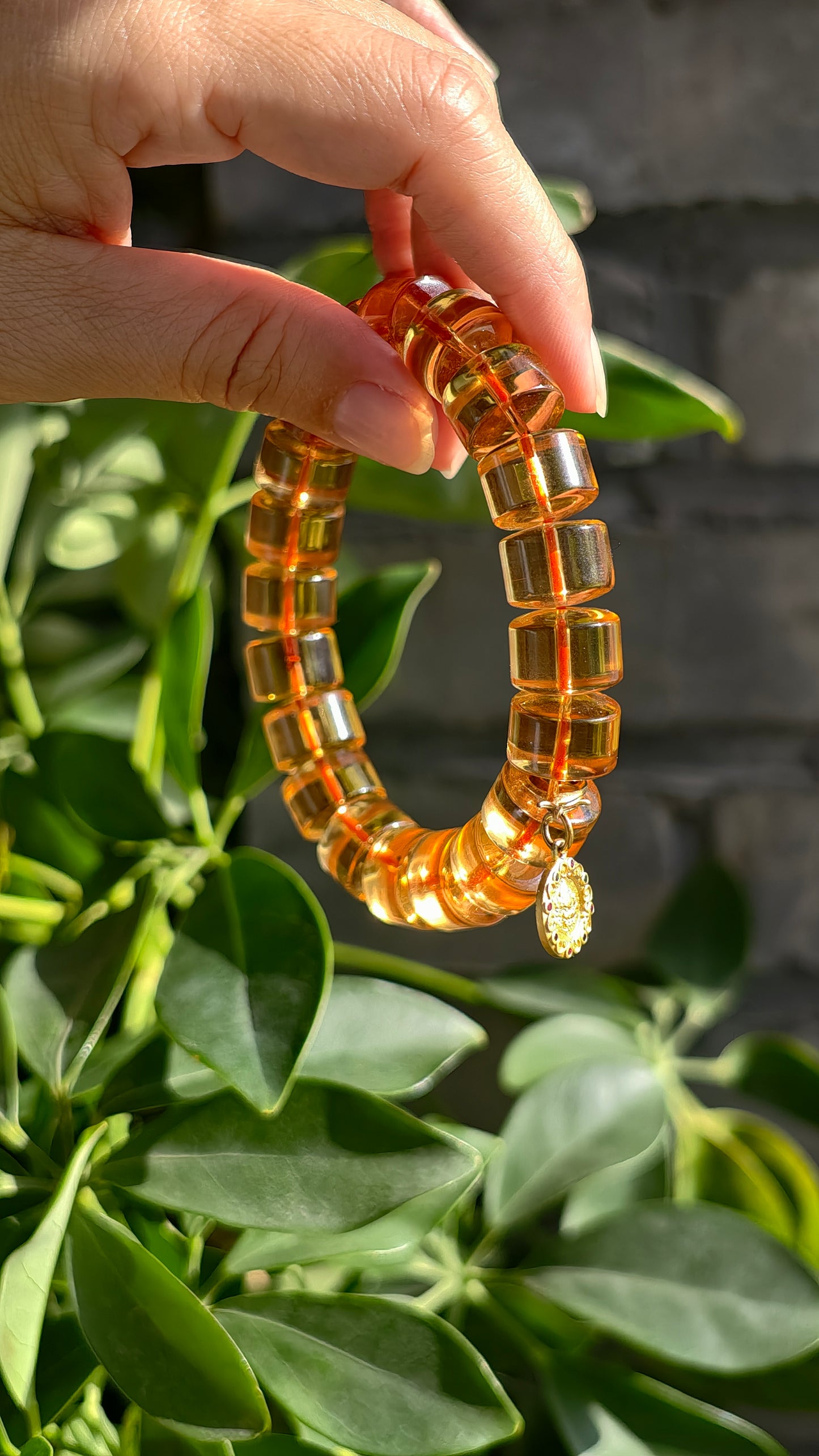 Citrine slice bracelet