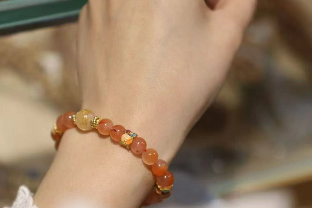 Ice-Floating Red Agate Bracelet