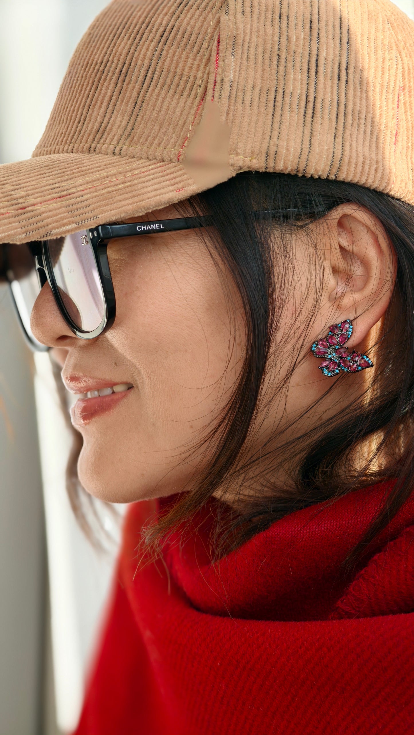 Butterfly Stud Earrings: Enchanted Sparkle with Floral Grace