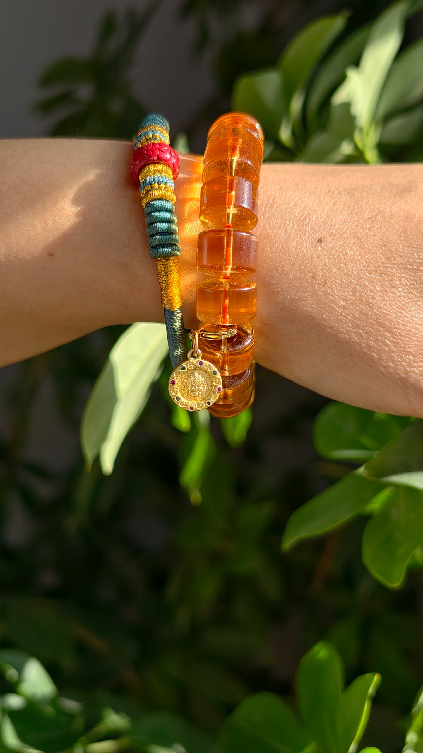 Citrine slice bracelet