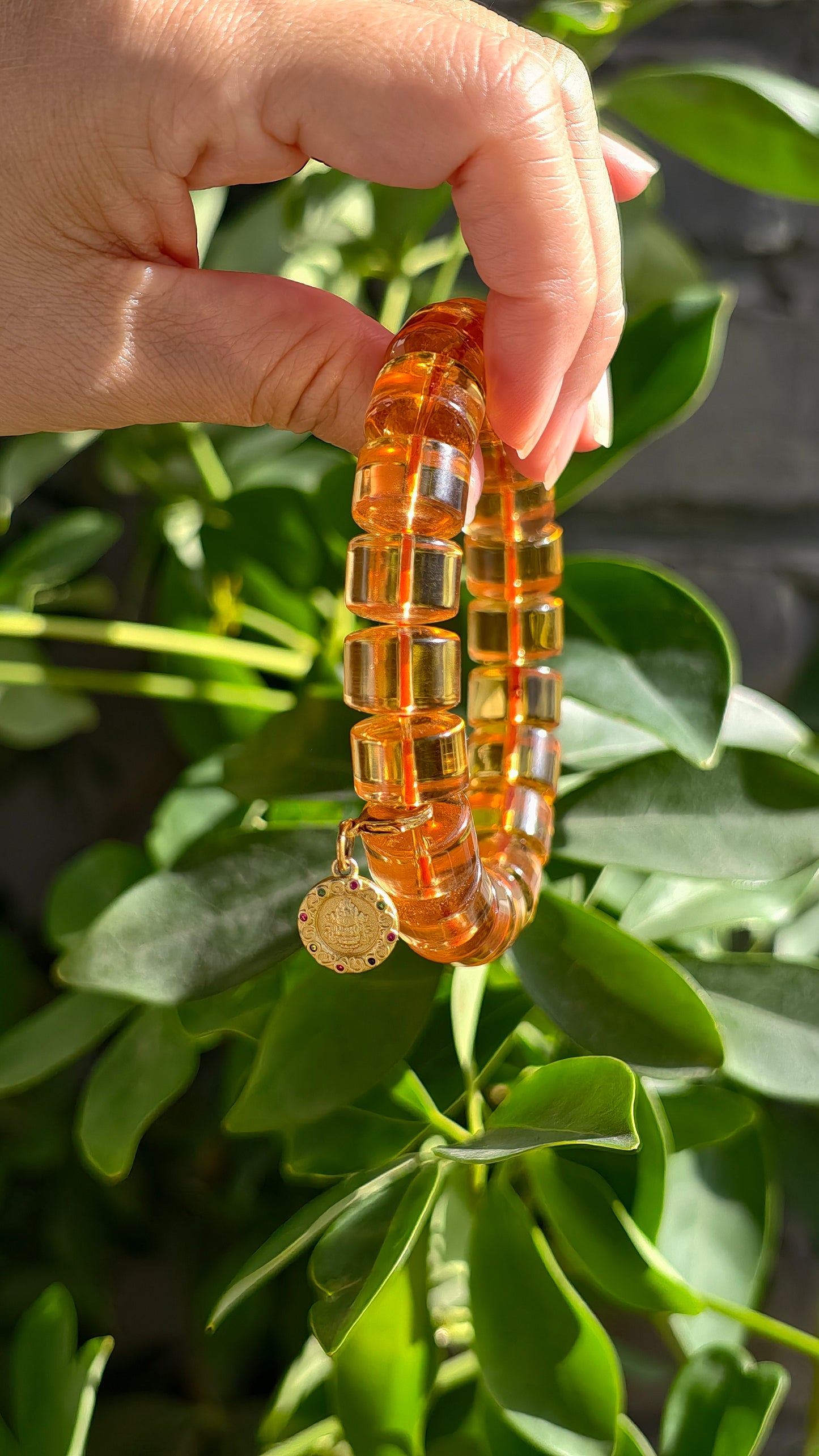 Citrine slice bracelet