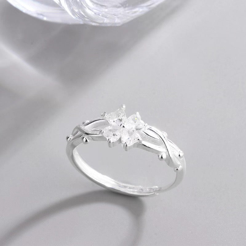 Embrace Your Lucky Charm: Four-Leaf Clover 999 Silver Ring