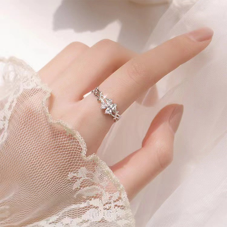 Embrace Your Lucky Charm: Four-Leaf Clover 999 Silver Ring