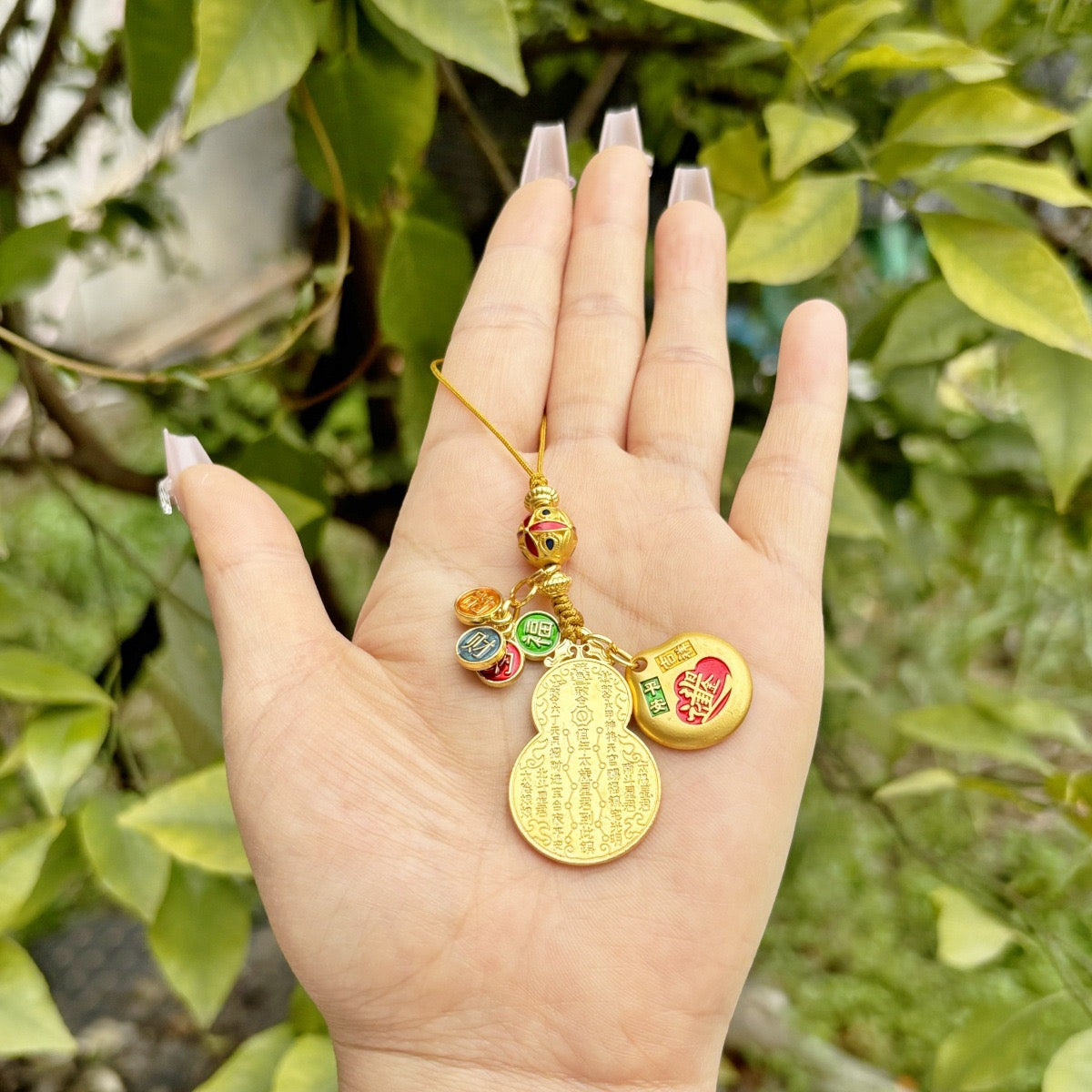 Hulu and Calligraphy Plaques keychain bag charm