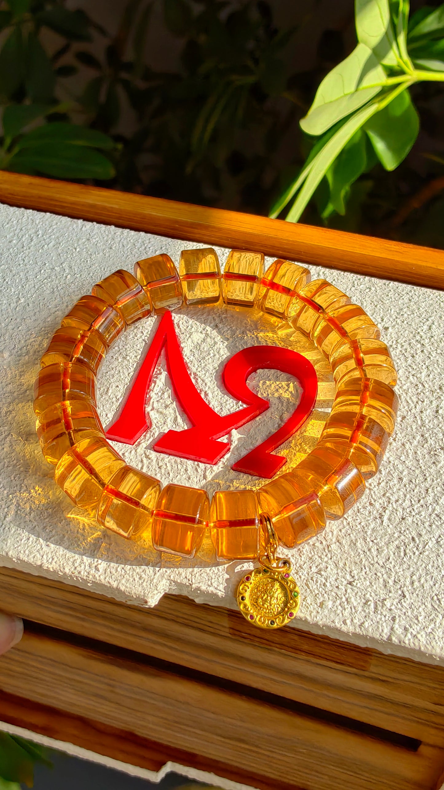 Citrine slice bracelet