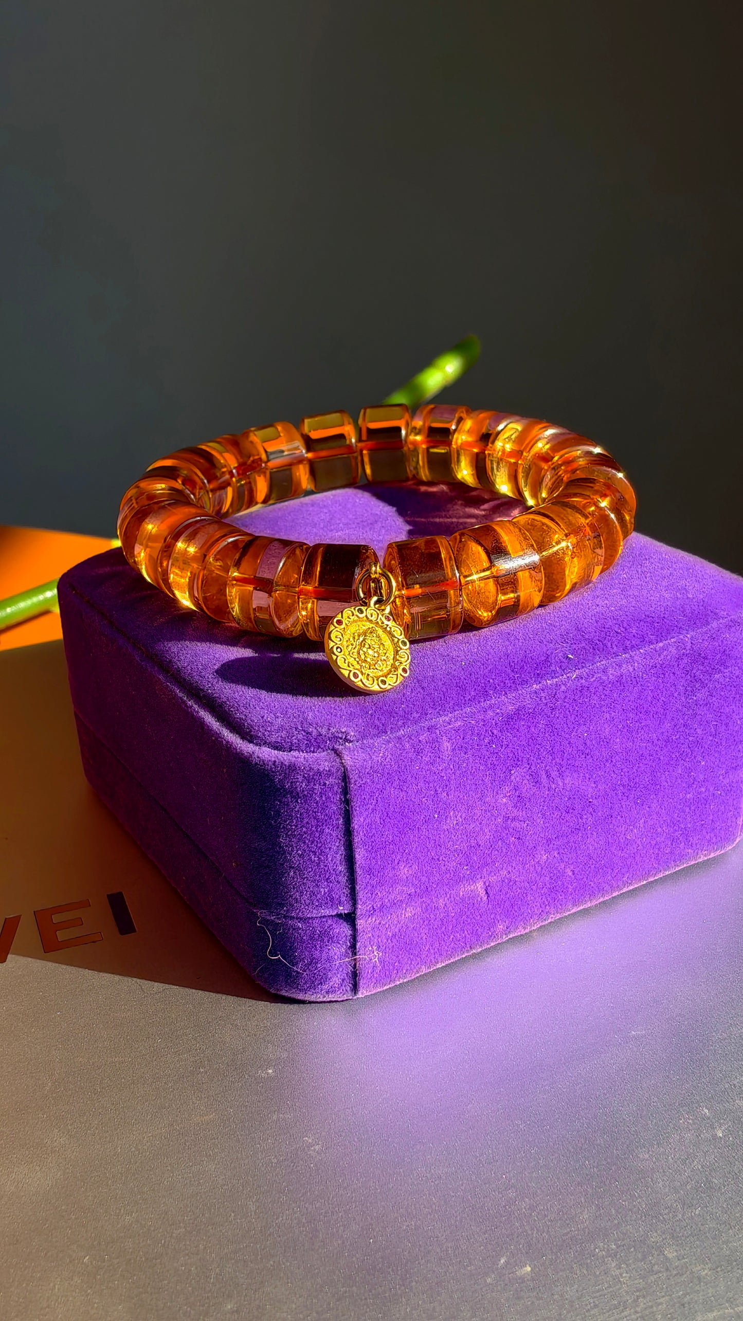 Citrine slice bracelet