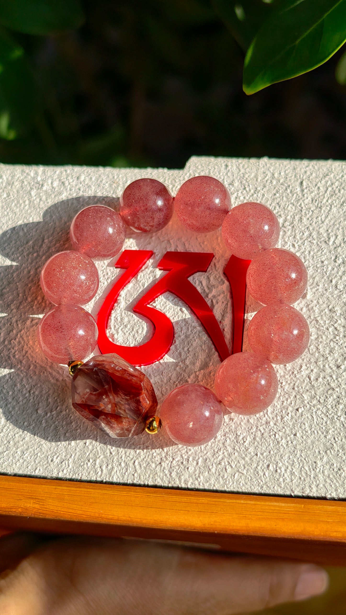 Pink Strawberry Quartz Bracelet