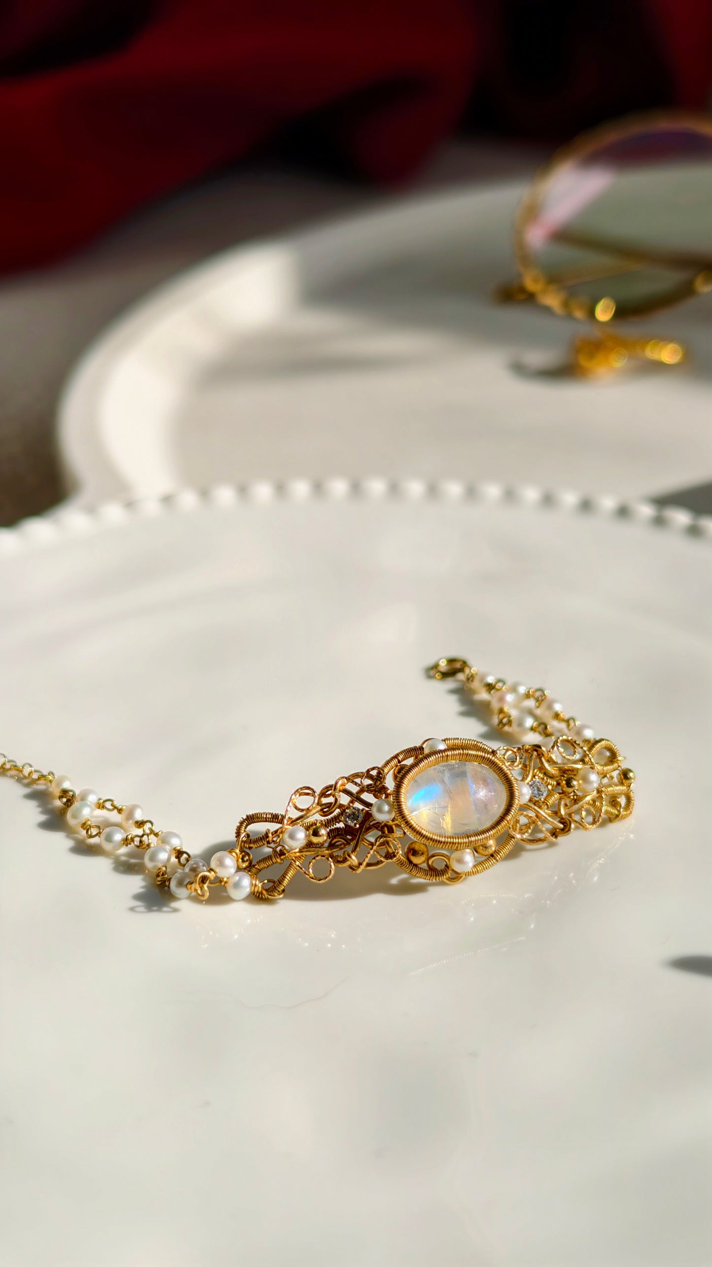 Moonstone & Pearl Bracelet