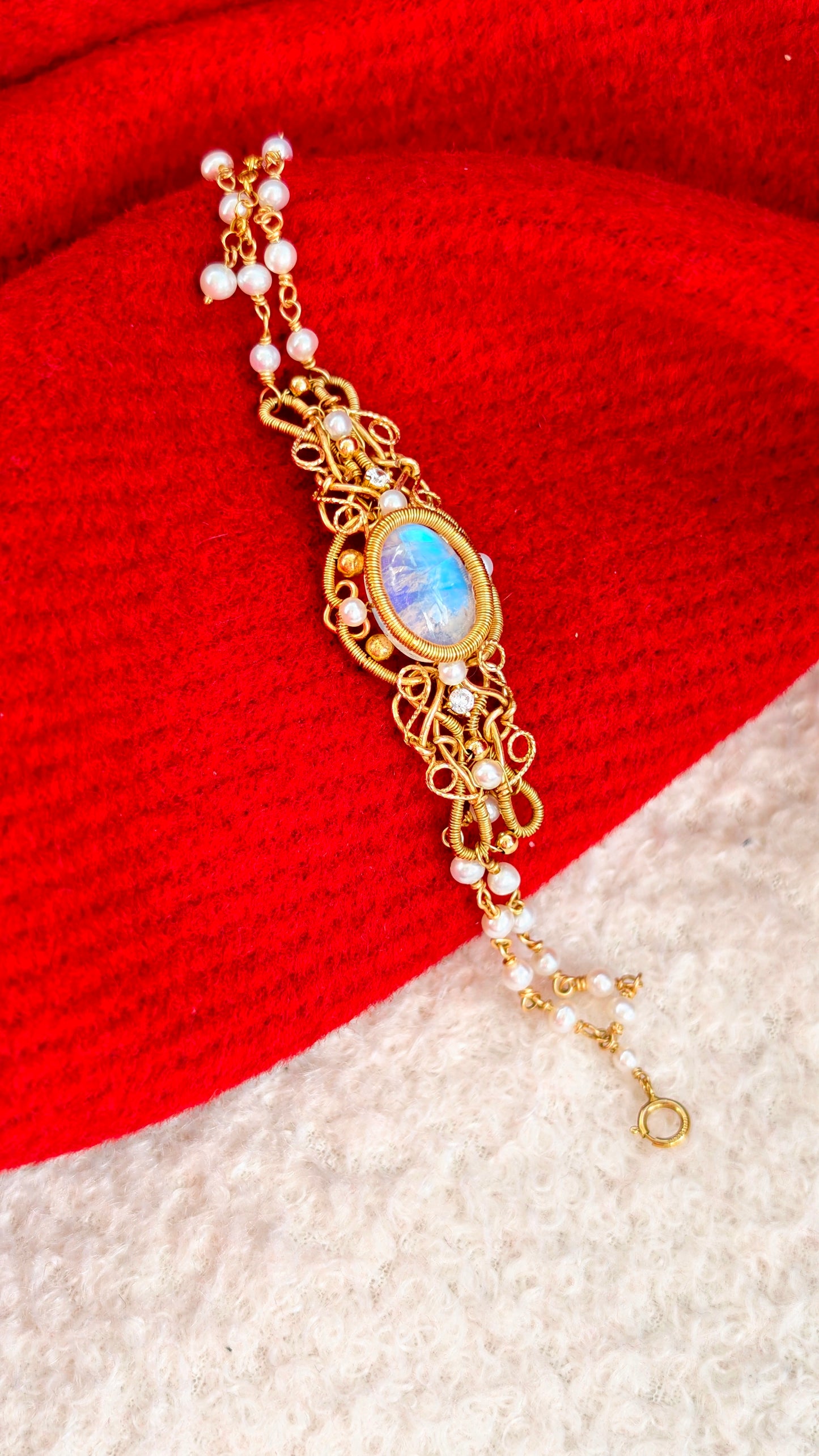 Moonstone & Pearl Bracelet