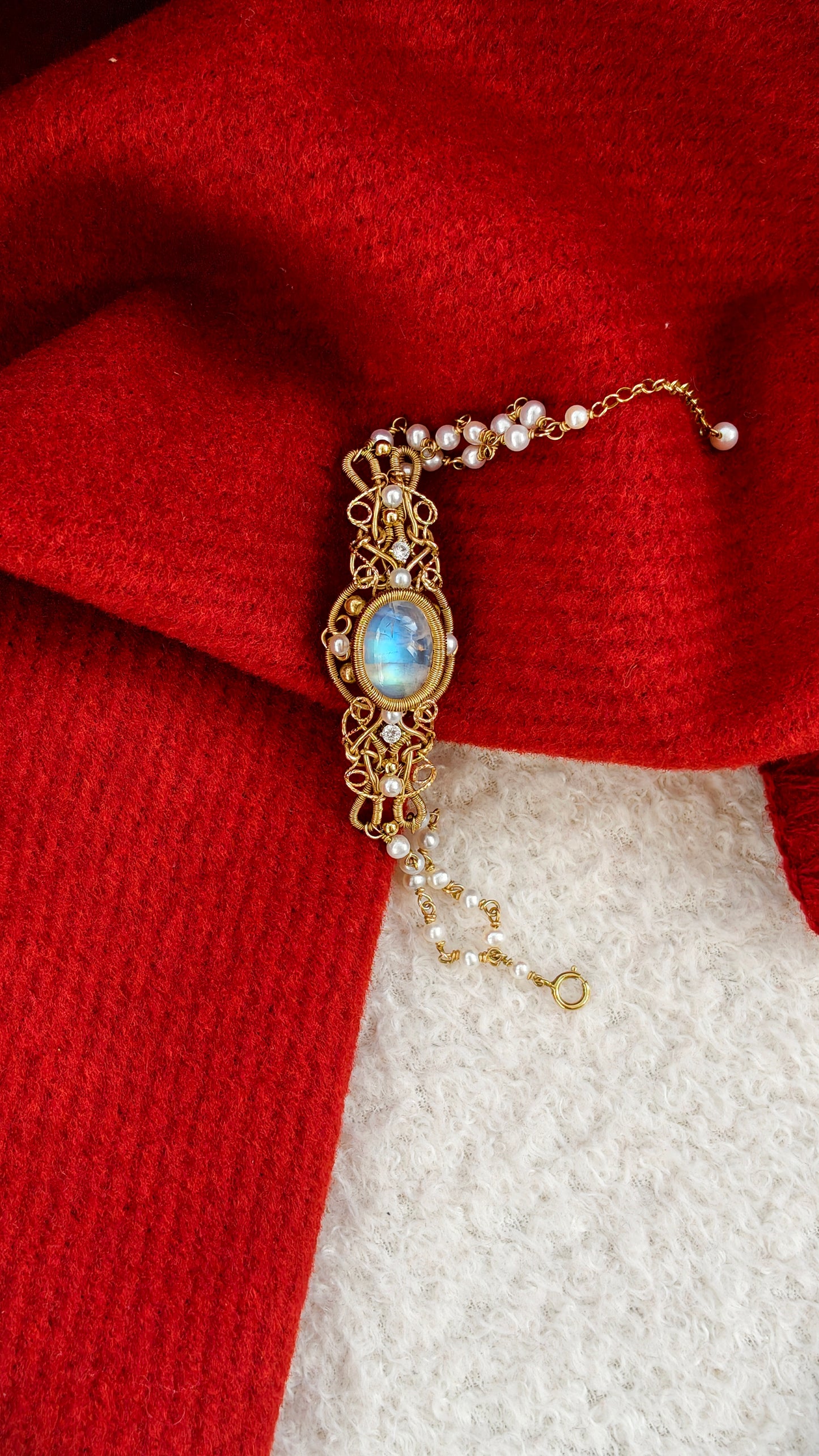 Moonstone & Pearl Bracelet