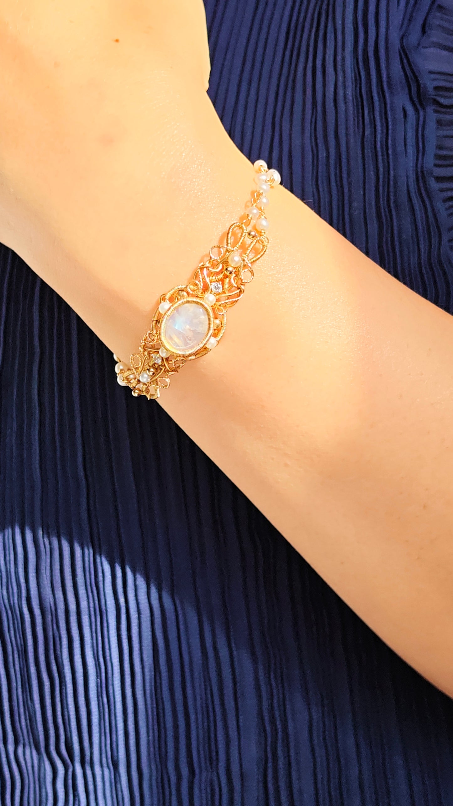 Moonstone & Pearl Bracelet