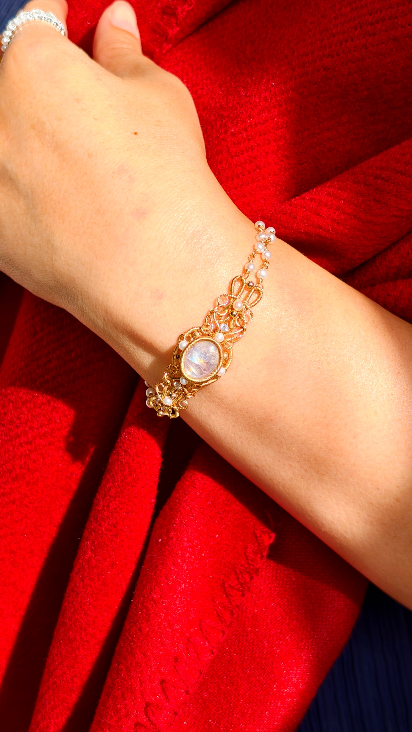 Moonstone & Pearl Bracelet