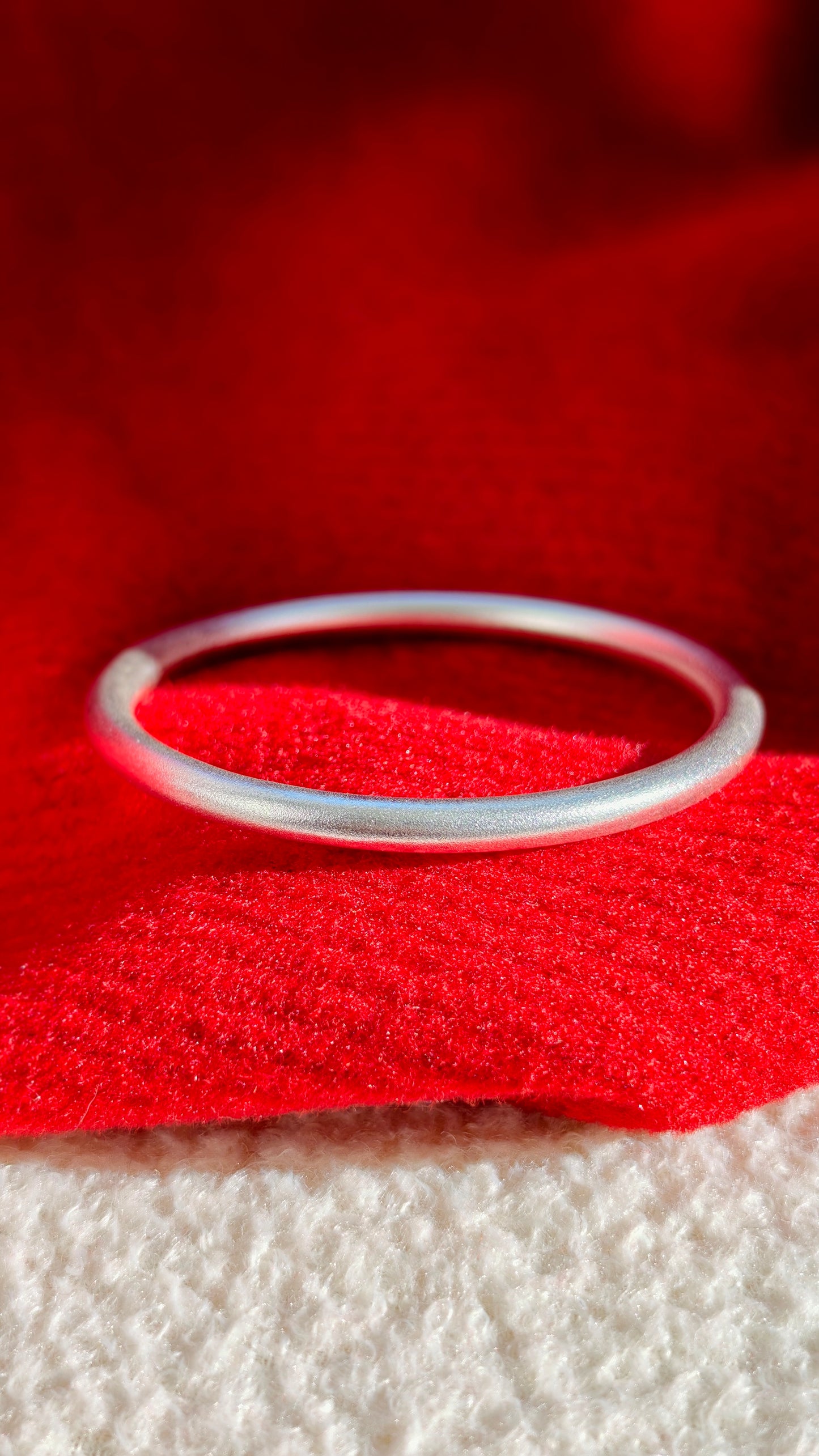 Sterling Silver Bangle: Minimalist Matte Finish