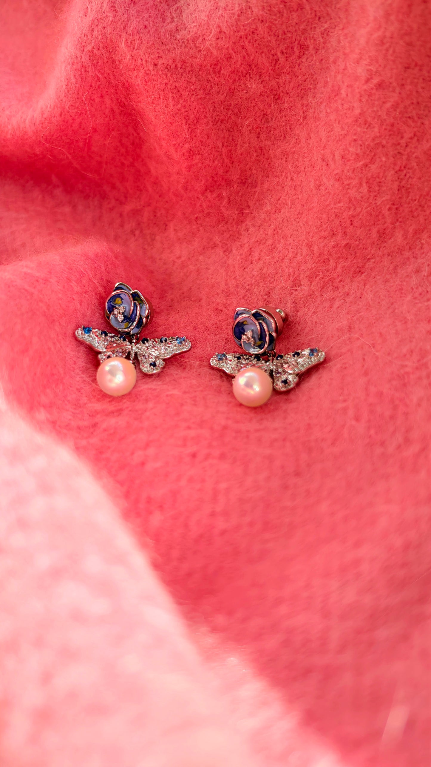 Rose & Pearl Drop Earrings: Soft Elegance with Coastal Charm