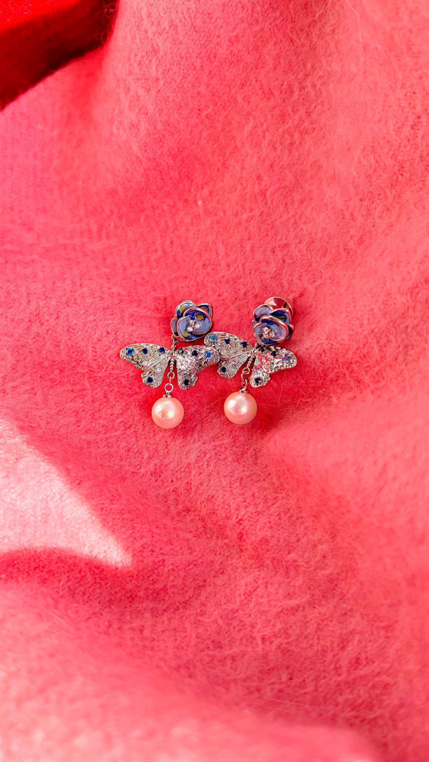 Rose & Pearl Drop Earrings: Soft Elegance with Coastal Charm