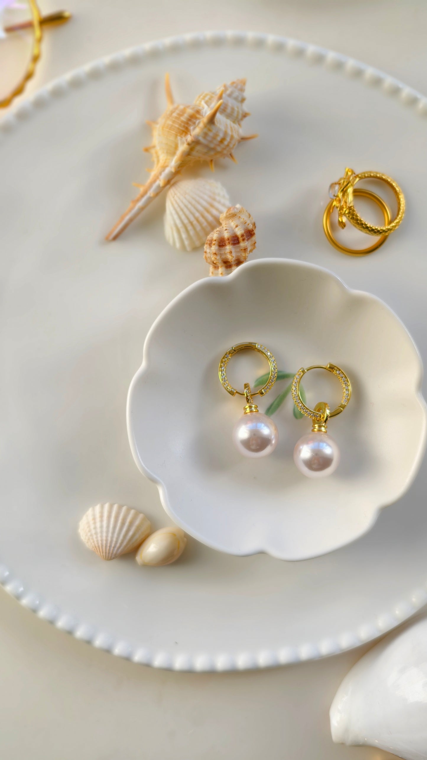 Pearl & Gold Hoop Earrings: Timeless Elegance with Coastal Charm
