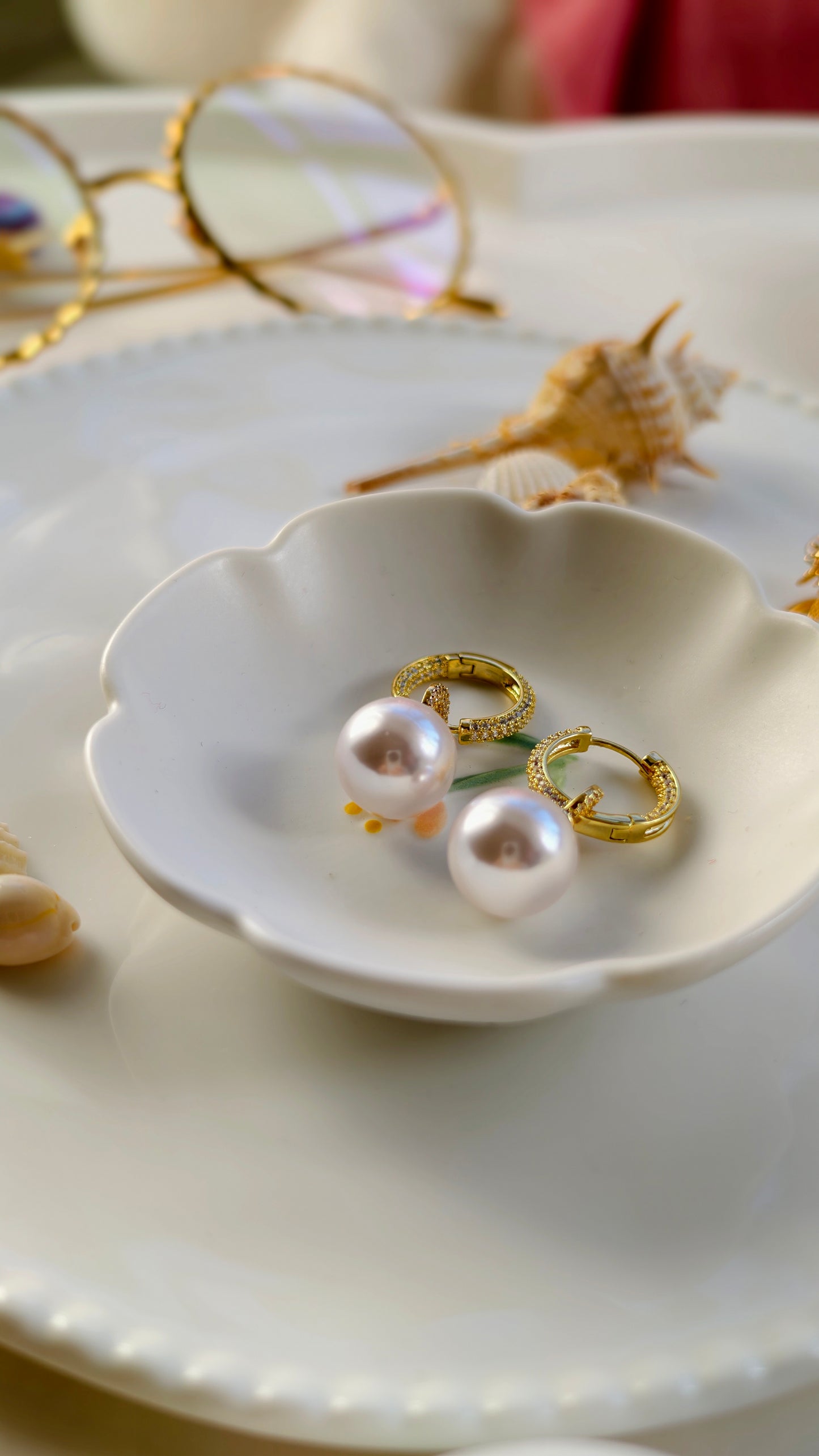 Pearl & Gold Hoop Earrings: Timeless Elegance with Coastal Charm