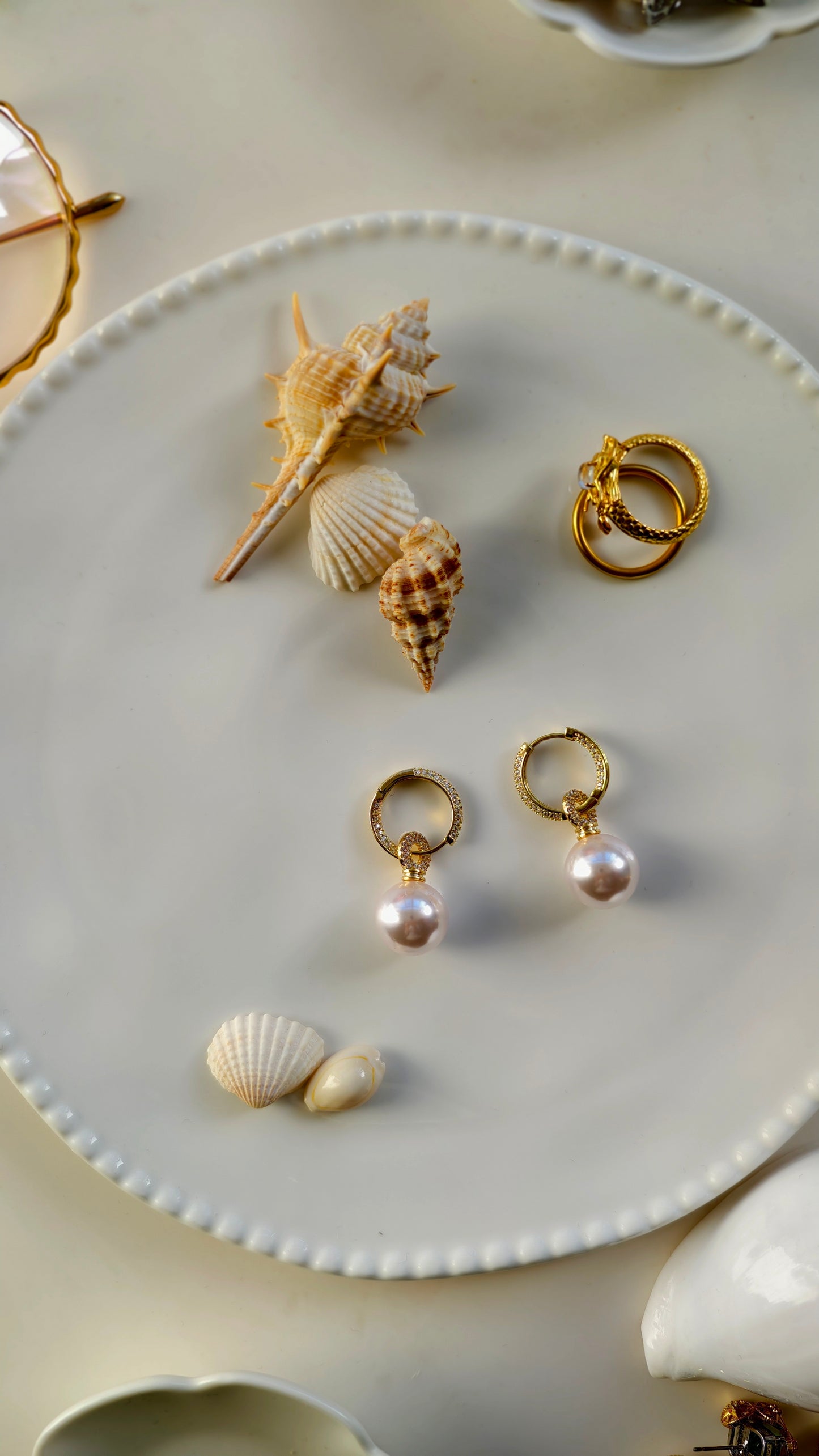 Pearl & Gold Hoop Earrings: Timeless Elegance with Coastal Charm