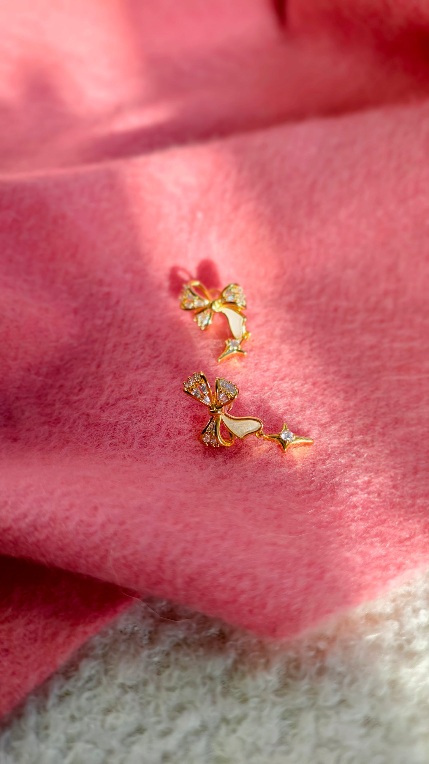 Bow & Shooting Star Drop Earrings: Whimsical Sparkle with Playful Charm