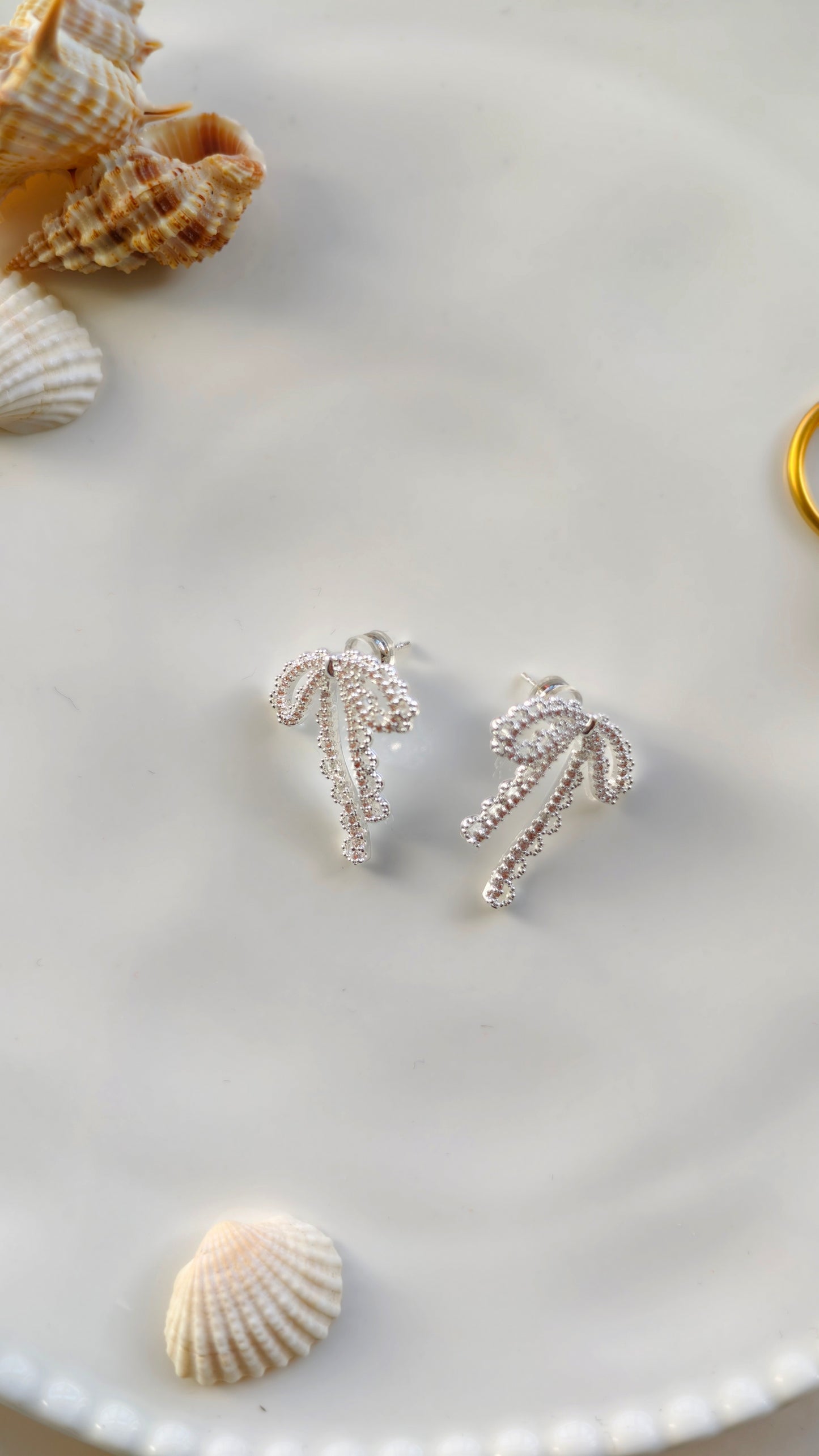 Lace Bow Stud Earrings: Romantic Sparkle with Delicate Texture