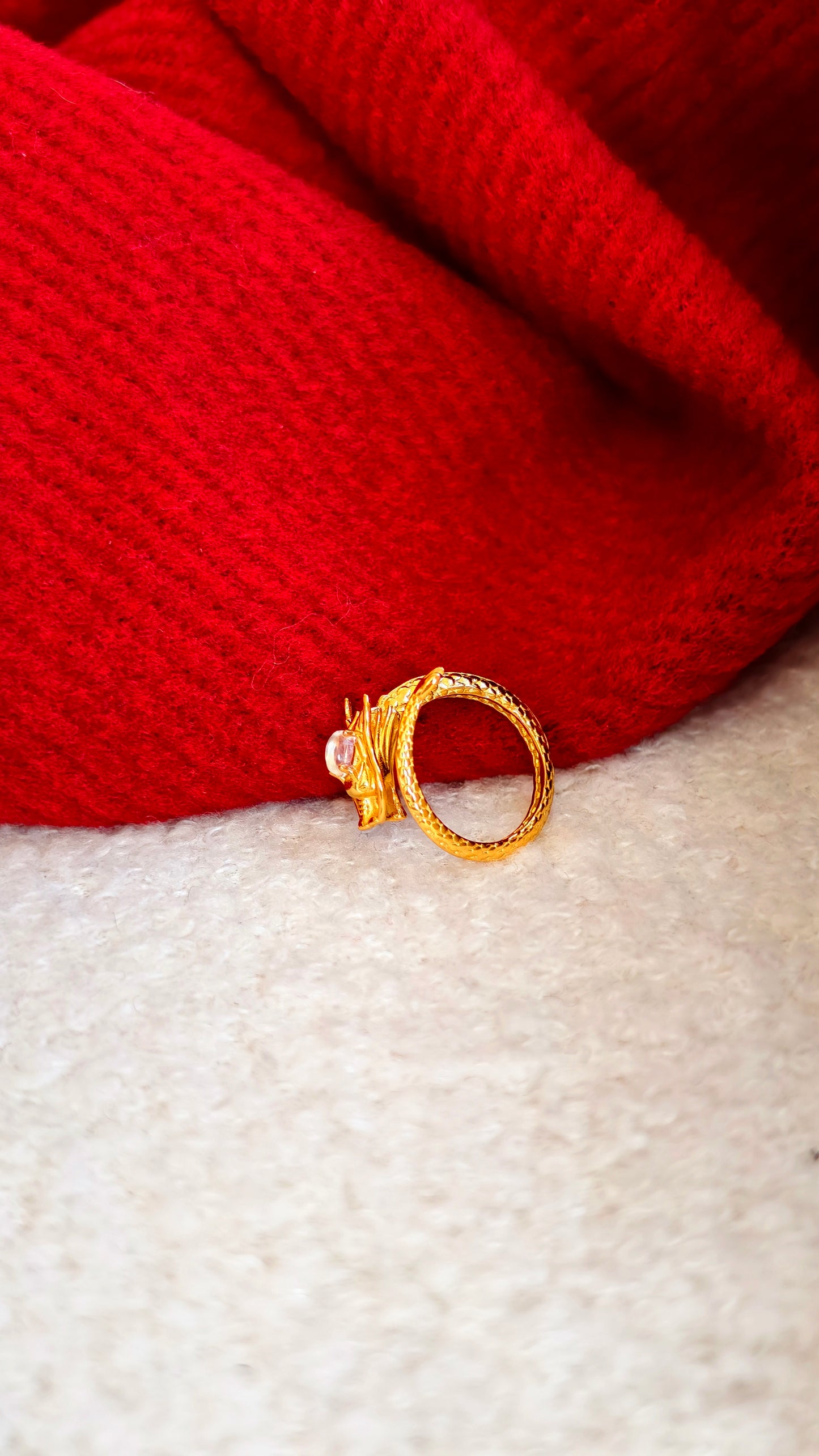 Golden Dragon Statement Ring: Mythic Elegance with Bold Detail