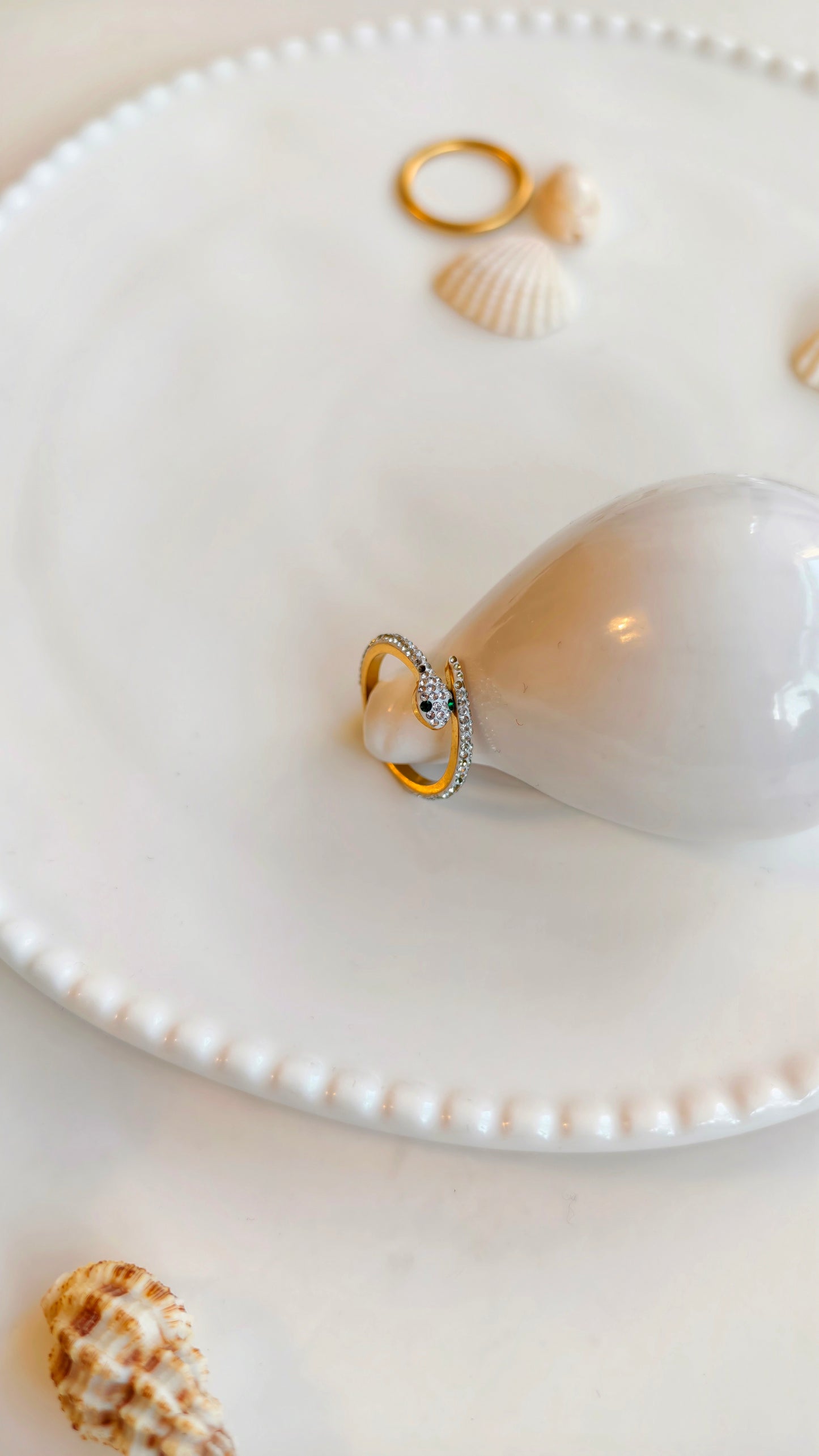 Snake & Minimalist Gold Ring Set: Edgy Charm Meets Sleek Elegance